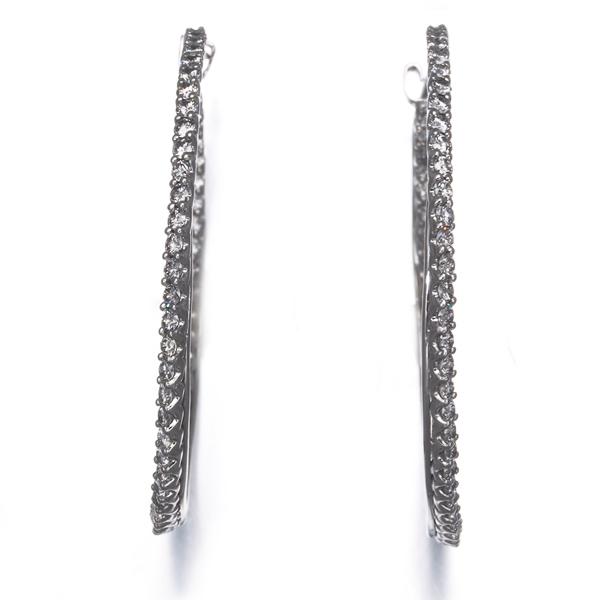 ダイヤ ダイヤモンド 1.38ct/1.38ct フープ ピアス K18WG GENJ 