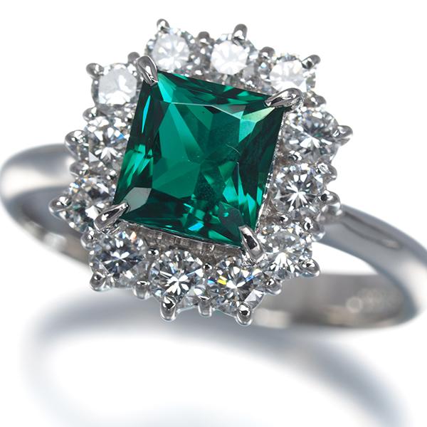 クレサンベール リング 再結晶エメラルド 0.72ct ダイヤ ダイヤモンド 0.55ct 10号 Pt900 指輪 BLJ/GENJ | KYOCERA | 05