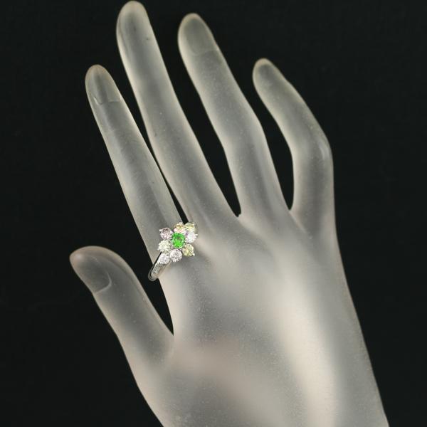 デマントイドガーネット 0.37ct ピンク＆イエロー ダイヤ ダイヤモンド 