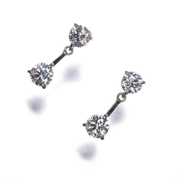 ダイヤ ダイヤモンド 0.50ct/0.50ct 揺れる 2P ピアス Pt900 GENJ