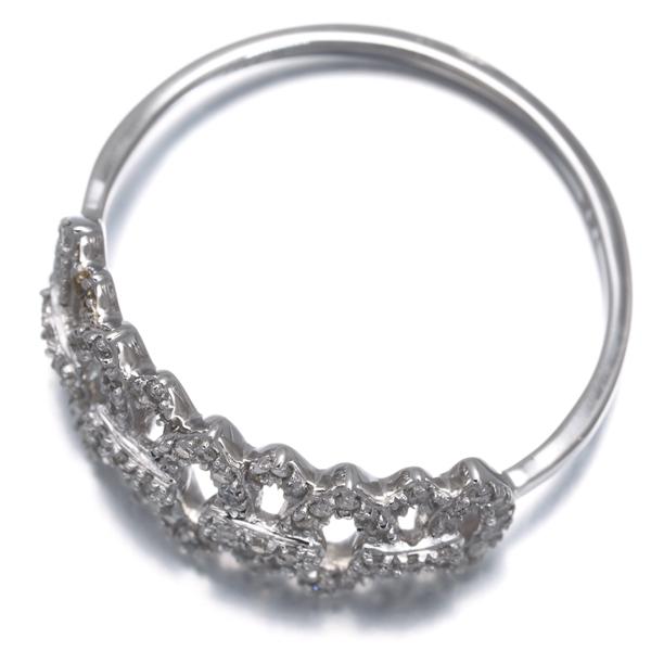 ダイヤ ダイヤモンド 0.23ct 透かし リング K18WG 指輪 GENJ