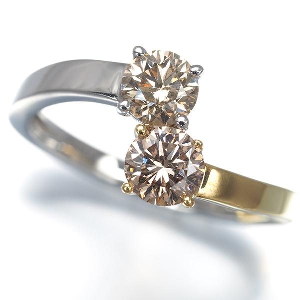 GSTV リング ブラウン ダイヤ ダイヤモンド 1.00ct コンビカラー 15号 