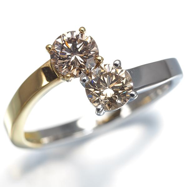 GSTV リング ブラウン ダイヤ ダイヤモンド 1.00ct コンビカラー 15号 