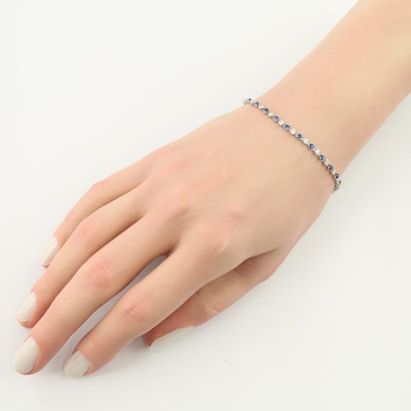 サファイア 1.36ct ダイヤ ダイヤモンド 1.00ct ブレスレット Pt850 