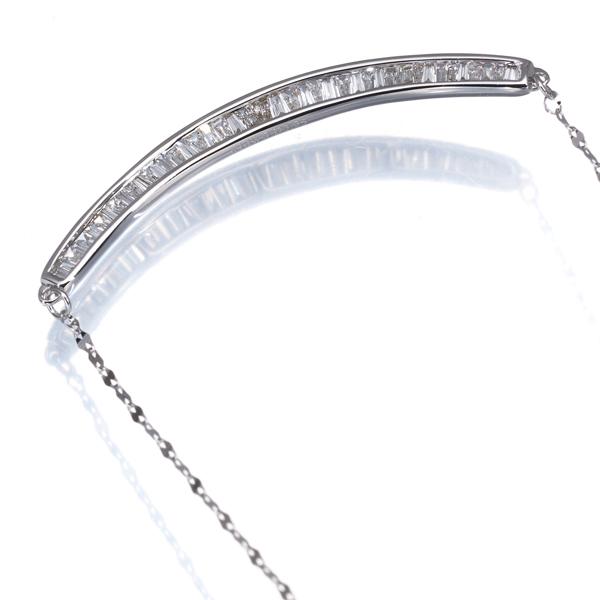 ダイヤ ダイヤモンド 0.25ct テーパーカット ネックレス K18WG GENJ 