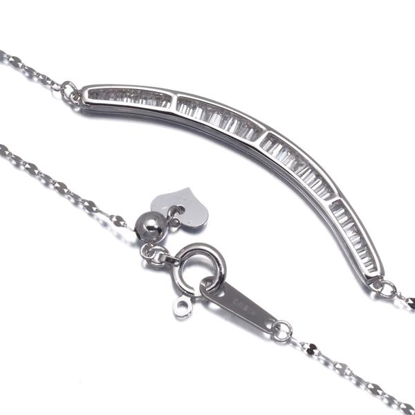 ダイヤ ダイヤモンド 0.25ct テーパーカット ネックレス K18WG GENJ 