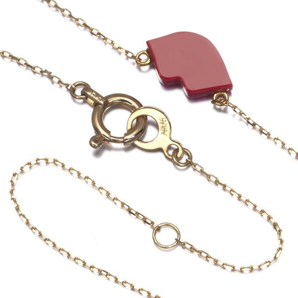 AHKAH　アーカー　キスミー　ネックレス　レッド　k18 レア品　希少 AHKAH（アーカー） ネックレス イミテーションストーン キスミーローズ