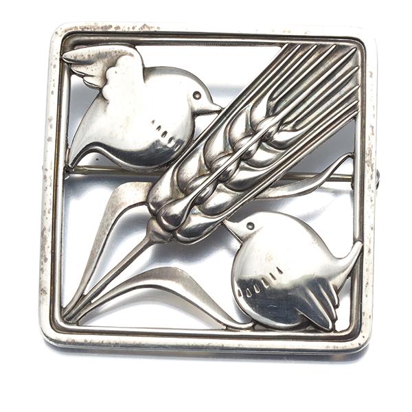 Georg Jensen（ジョージ ジェンセン） ブローチ 250 麦と鳥 トリ
