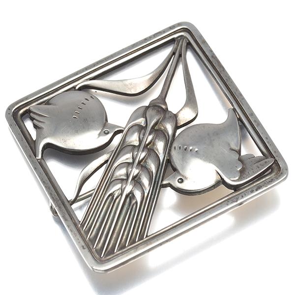 Georg Jensen（ジョージ ジェンセン） ブローチ 250 麦と鳥 トリ