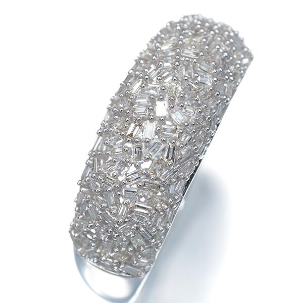 ダイヤ ダイヤモンド 0.50ct テーパーバゲットカット パヴェ リング 