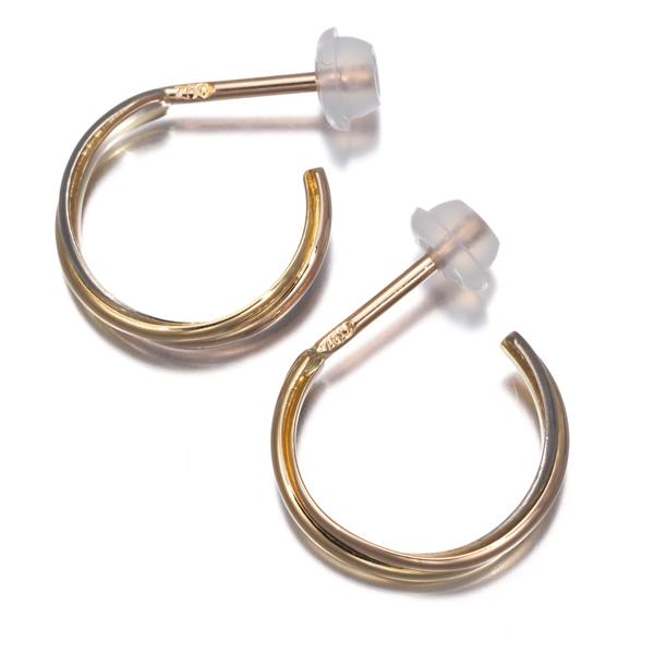 Cartier（カルティエ） トリニティ ピアス スリーカラー フープ K18YG