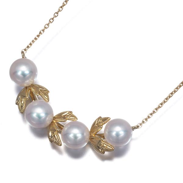 MIKIMOTO（ミキモト） ネックレス パール 真珠 5.8mm リーフ K18YG BLJ 
