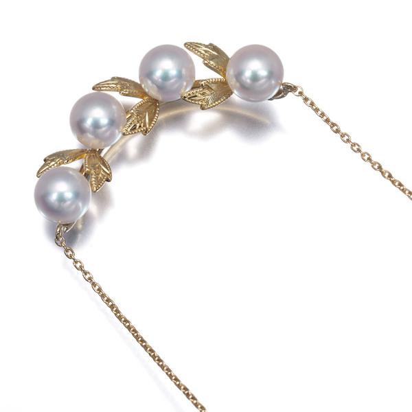 MIKIMOTO（ミキモト） ネックレス パール 真珠 5.8mm リーフ K18YG BLJ