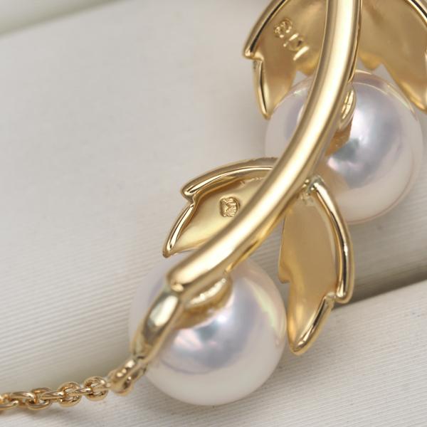 MIKIMOTO（ミキモト） ネックレス パール 真珠 5.8mm リーフ K18YG BLJ