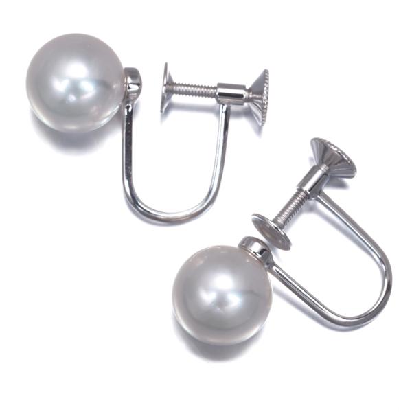 MIKIMOTO（ミキモト） イヤリング パール 真珠 7.6mm 一粒 K18WG BLJ 