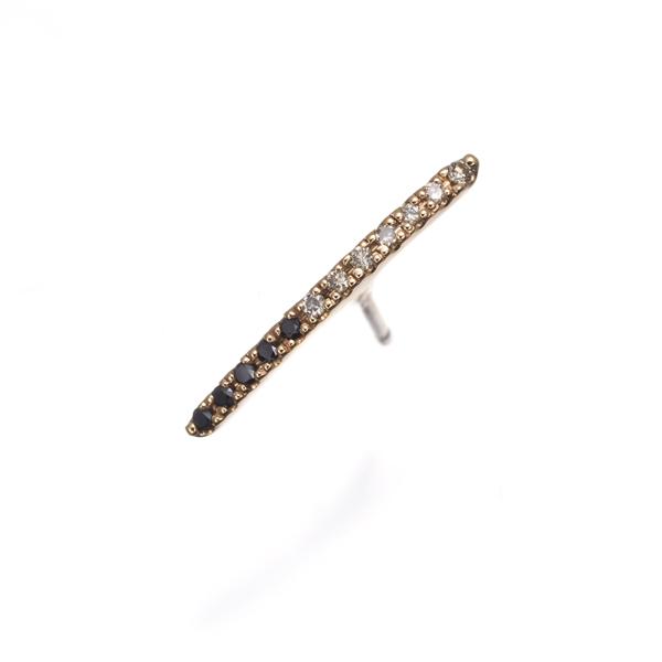 ヒロタカ ピアス ブラック&クリア ダイヤ ダイヤモンド 0.06ct