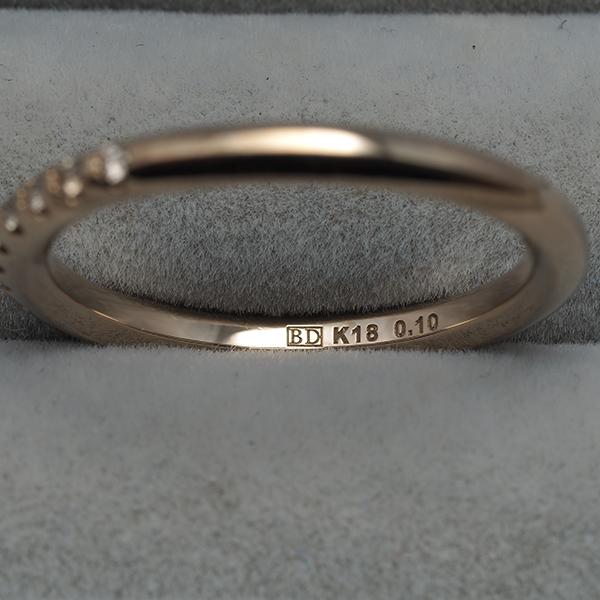 カシケイ リング ブラウン ダイヤ ダイヤモンド 0.10ct ライン ハーフ 