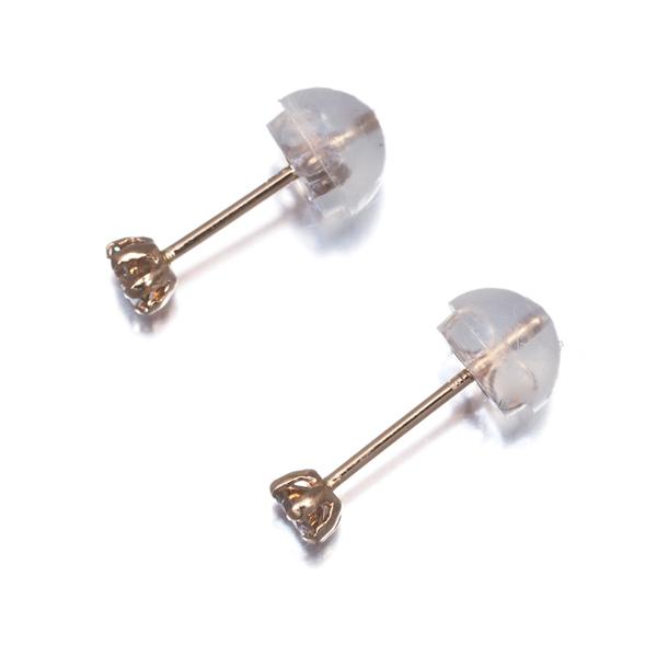 ブラウン ダイヤ ダイヤモンド 0.10ct/0.10ct 一粒 ピアス K18PG GENJ 