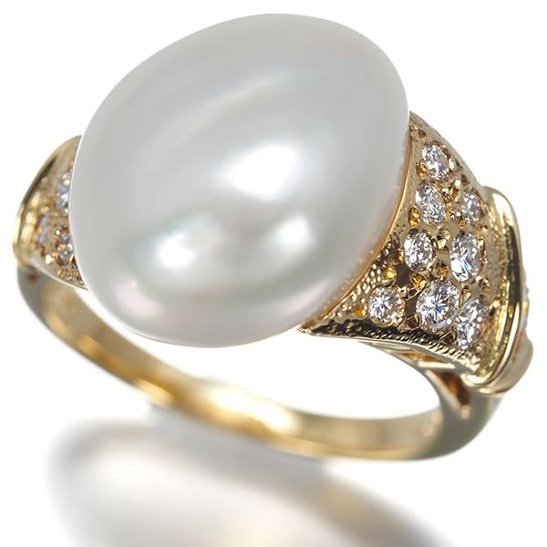 MIKIMOTO（ミキモト） リング バロック パール 真珠 14.3mm ダイヤ
