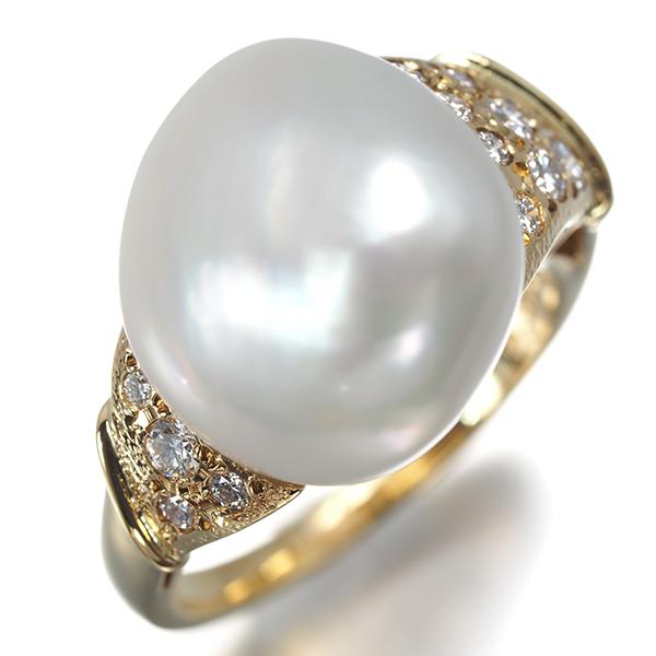 MIKIMOTO（ミキモト） リング バロック パール 真珠 14.3mm ダイヤ