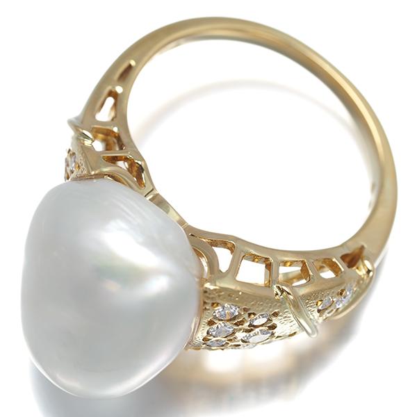 MIKIMOTO（ミキモト） リング バロック パール 真珠 14.3mm ダイヤ