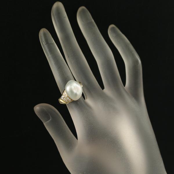 MIKIMOTO（ミキモト） リング バロック パール 真珠 14.3mm ダイヤ