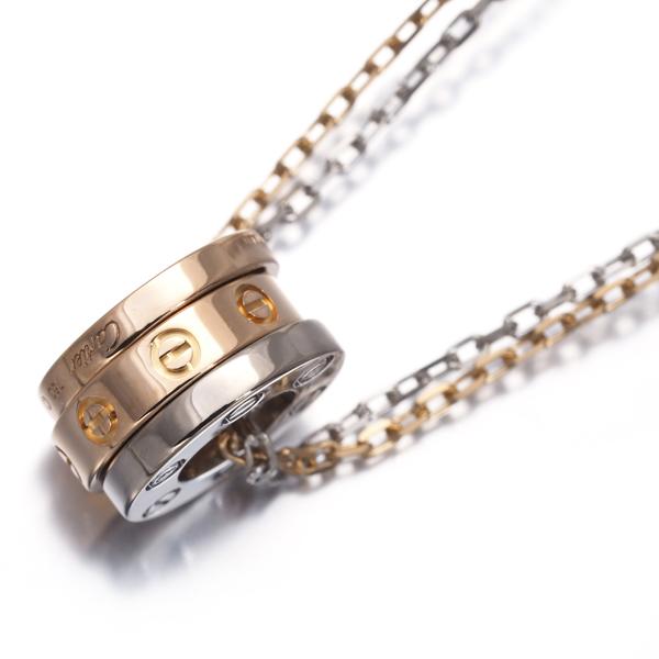 カルティエ ラブ ネックレス ダイヤ ダイヤモンド スリーフープ K18YG/WG/PG BLJ | Cartier | 05