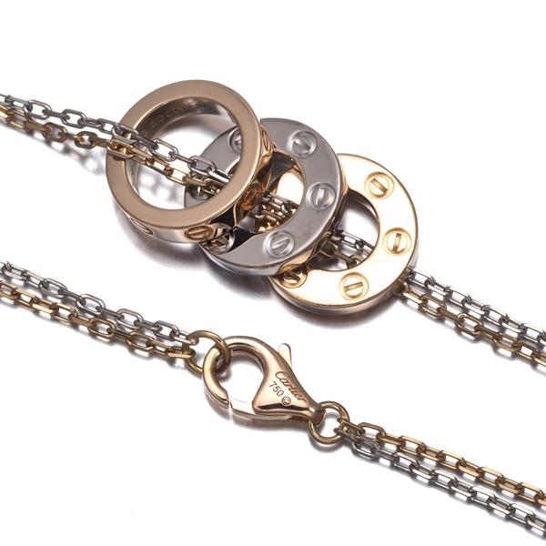 カルティエ ラブ ネックレス ダイヤ ダイヤモンド スリーフープ K18YG/WG/PG BLJ | Cartier | 03