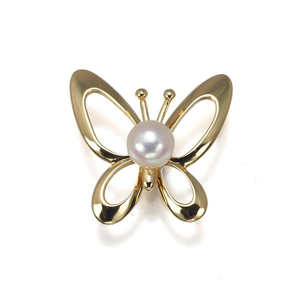 MIKIMOTO（ミキモト） ブローチ パール 真珠 5.2mm 蝶 バタフライ