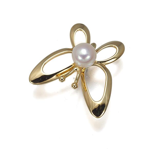 MIKIMOTO（ミキモト） ブローチ パール 真珠 5.2mm 蝶 バタフライ