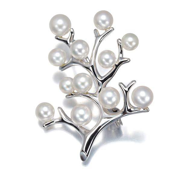 MIKIMOTO（ミキモト） ブローチ パール 真珠 4.0-5.2mm 幸福の木