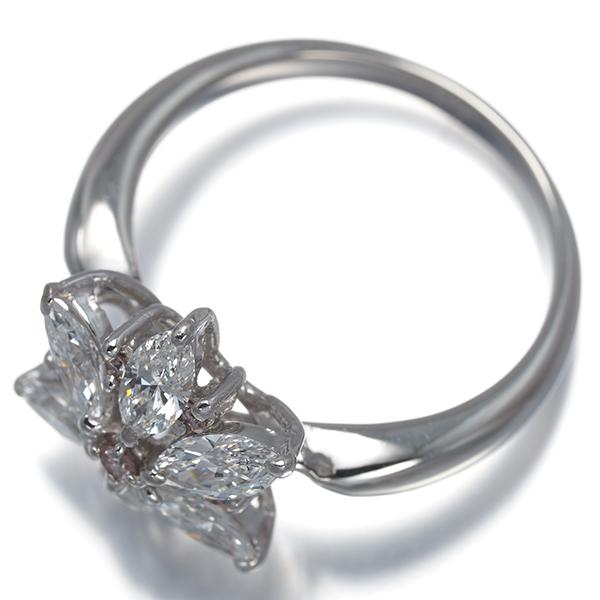 ピンク＆クリア ダイヤ ダイヤモンド 0.09ct/0.98ct フラワー マーキス