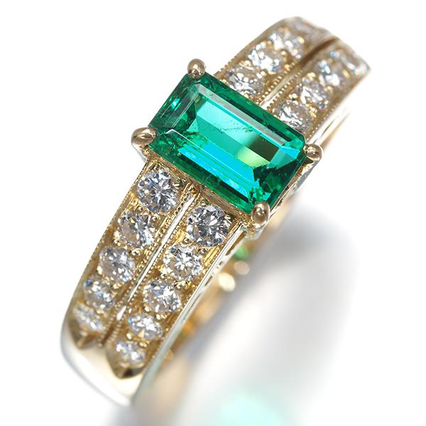 エメラルド 0.717ct ダイヤ ダイヤモンド 0.60ct リング K20 ソーティング 指輪 GENJ |  | 01