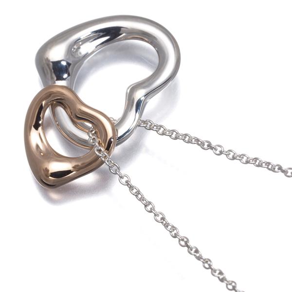 TIFFANY&Co.（ティファニー） ネックレス オープンハート コンビカラー