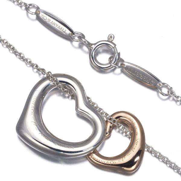 TIFFANY&Co.（ティファニー） ネックレス オープンハート コンビカラー