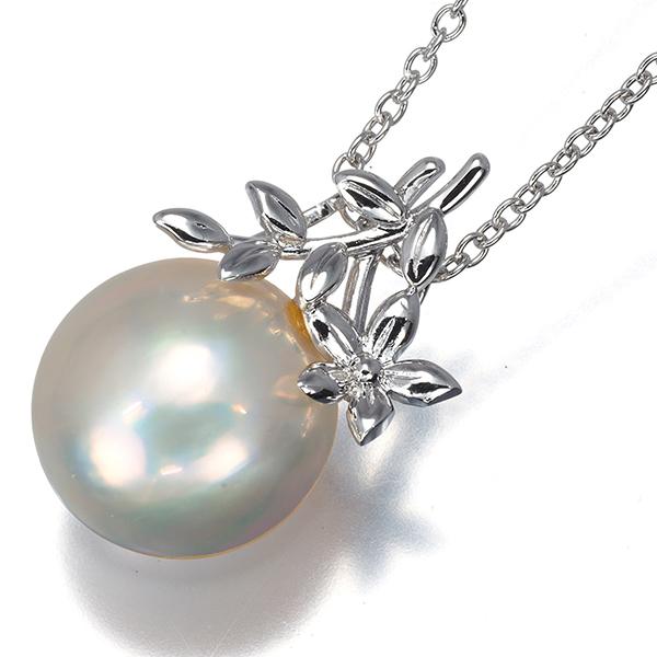 TASAKI タサキ ネックレス マベパール 真珠 13.5mm フラワー リーフ