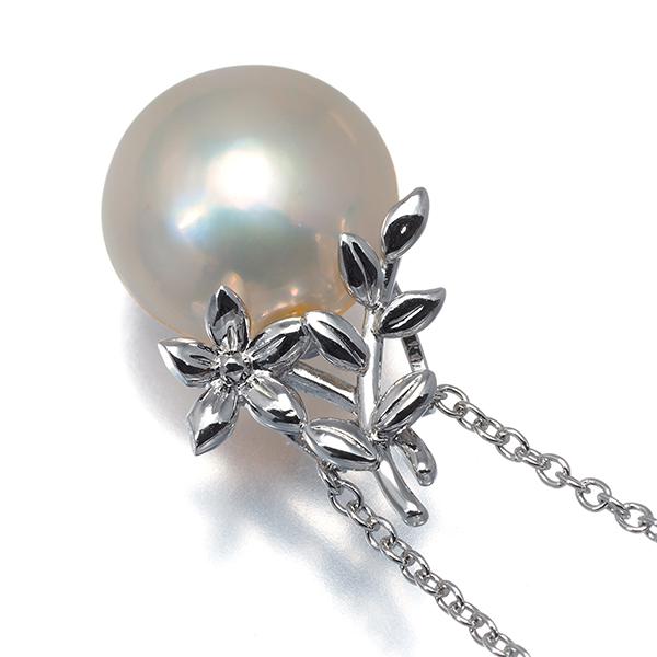 TASAKI タサキ ネックレス マベパール 真珠 13.5mm フラワー リーフ