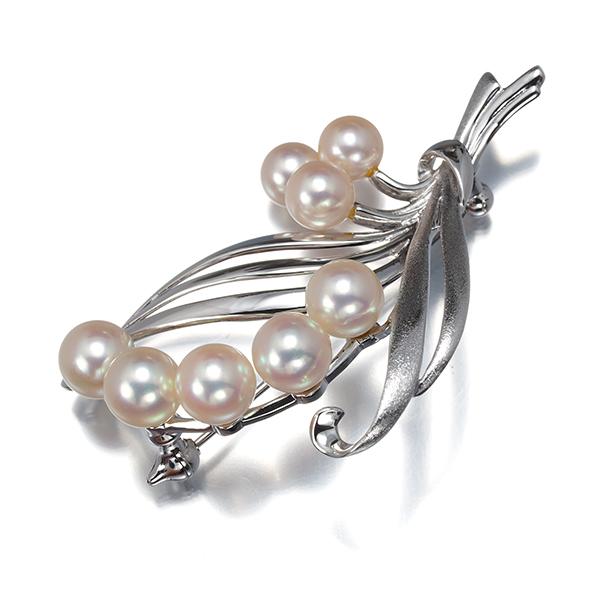 MIKIMOTO（ミキモト） ブローチ パール 真珠 5.5-6.4mm 艶消し ブーケ