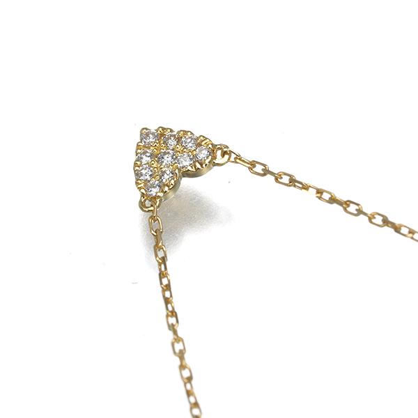アーカー ネックレス ダイヤ ダイヤモンド 0.05ct ハートパヴェ K18YG 