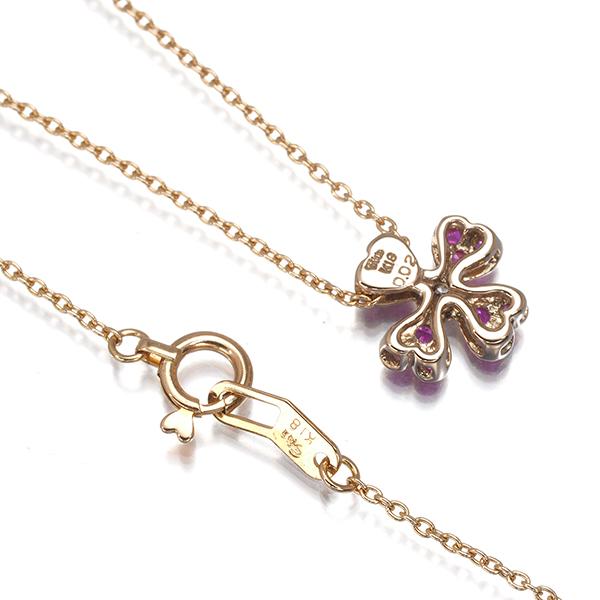 スタージュエリー ネックレス ルビー ダイヤ ダイヤモンド 0.02ct ハート フラワー ミルグレイン K18PG BLJ/GENJ | STAR JEWELRY | 02