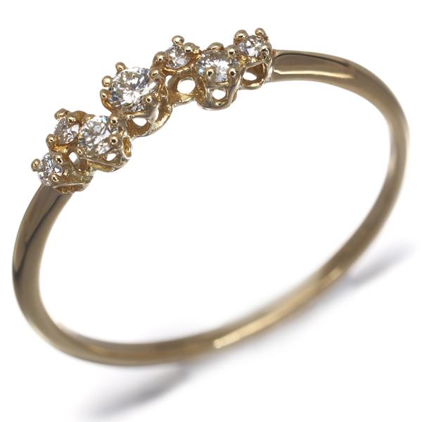 AHKAH（アーカー） リング ダイヤ ダイヤモンド 0.10ct BB 8号 K18YG