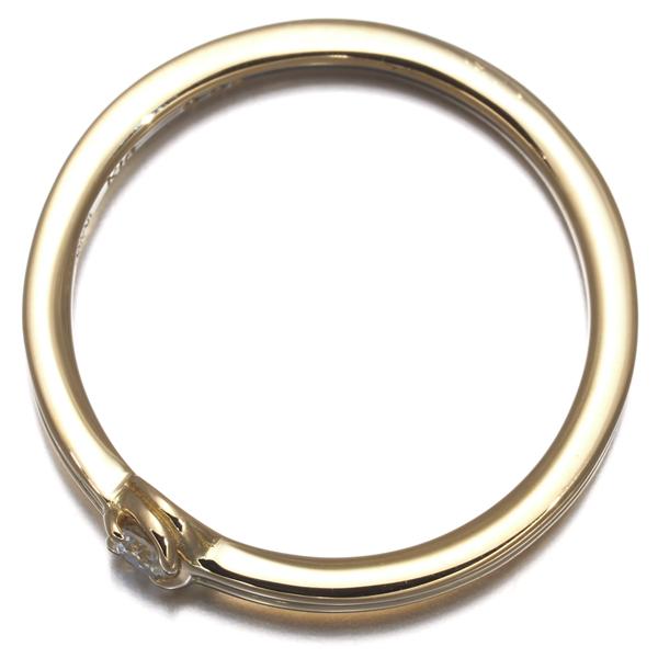 AHKAH（アーカー） リング ダイヤ ダイヤモンド 0.05ct 一粒 9号 K18YG 