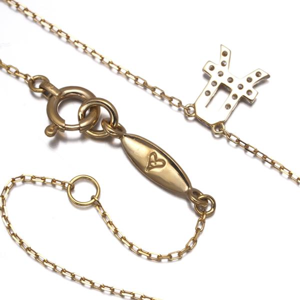 AHKAH（アーカー） ネックレス ダイヤ ダイヤモンド 0.07ct イニシャル 