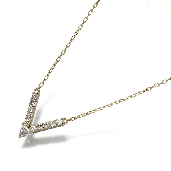 AHKAH（アーカー） ネックレス ダイヤ ダイヤモンド 0.12ct Vチェーン