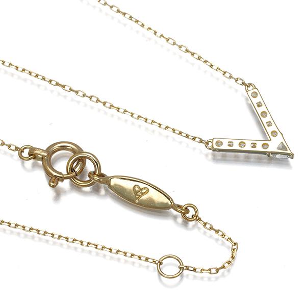 AHKAH（アーカー） ネックレス ダイヤ ダイヤモンド 0.12ct Vチェーン
