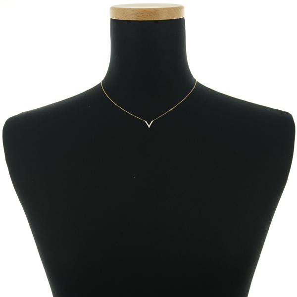AHKAH（アーカー） ネックレス ダイヤ ダイヤモンド 0.12ct Vチェーン