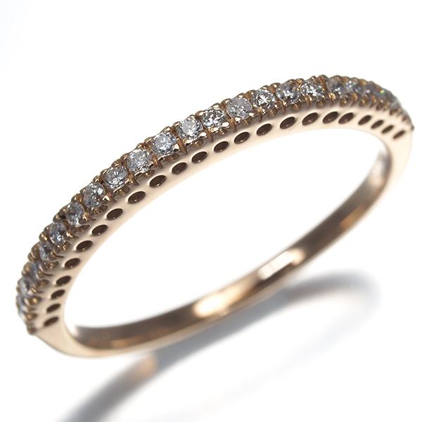 ダイヤ ダイヤモンド 0.15ct ハーフエタニティ リング K18PG 指輪 GENJ 