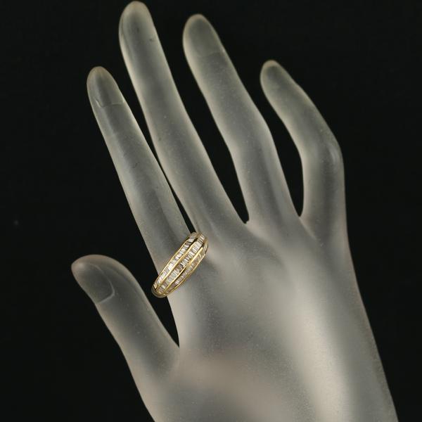 ダイヤ ダイヤモンド 1.00ct テーパーバゲットカット リング K18YG