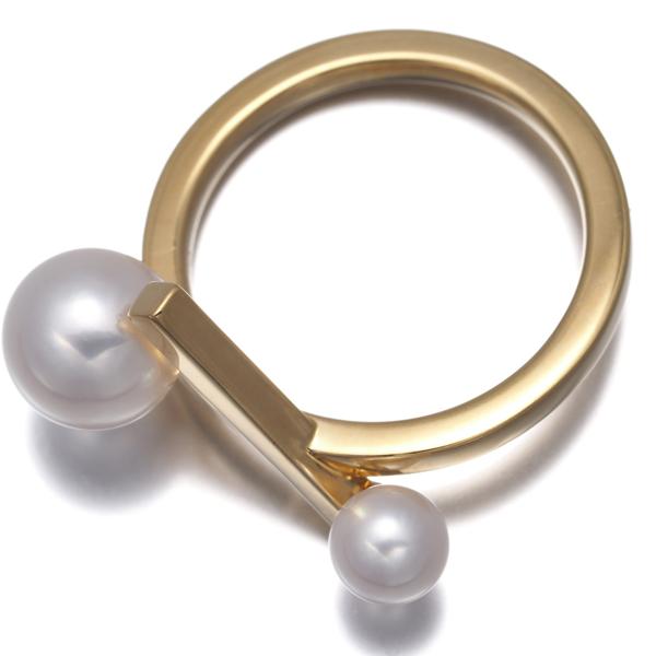 最終値下げTASAKIバランスk18YGパールリング9号 TASAKI（タサキ） リング パール 真珠 5.0-7.5mm バランスクロス 12号