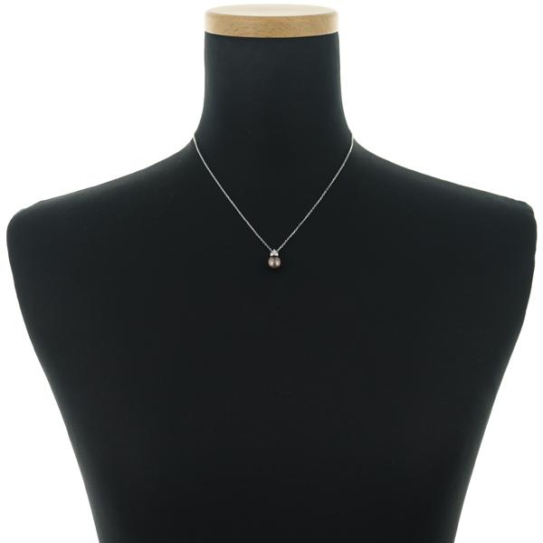 MIKIMOTO（ミキモト） ネックレス ブラック パール 真珠 8.7mm ダイヤ